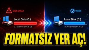 Format Atmadan C Sürücüsünde Nasıl Güvenle Yer Açılır?